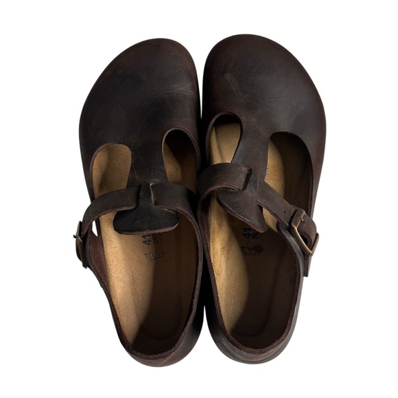 Birkenstock London Oiled Leather Flat Mary Jane Clogs Habana Brown Size 41 - Picture 3 of 11